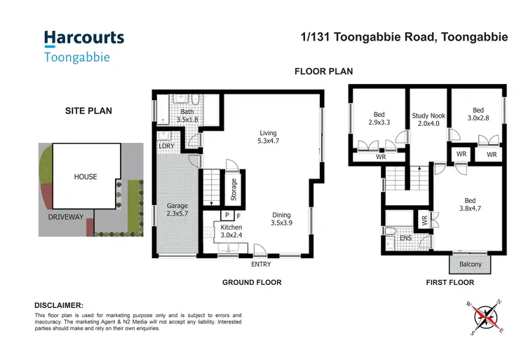 Floorplan of Homely townhouse listing, 1/131 Toongabbie Road, Toongabbie NSW 2146