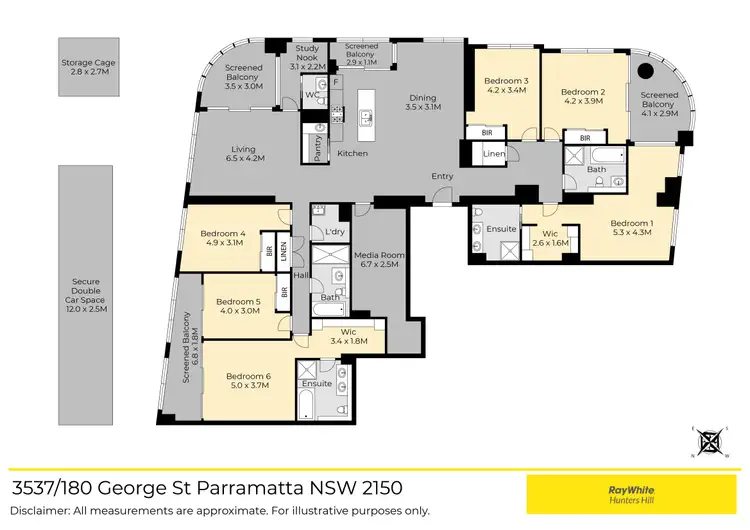 Floorplan of Homely apartment listing, 3537/180 George Street, Parramatta NSW 2150