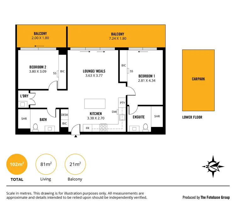Floorplan of Homely apartment listing, 902/17 Penny Place, Adelaide SA 5000