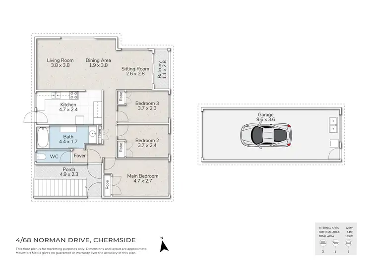 Floorplan of Homely unit listing, 4/68 Norman Drive, Chermside QLD 4032