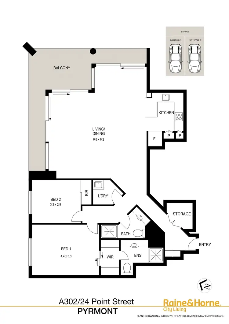 Floorplan of Homely apartment listing, A302/24 Point Street, Pyrmont NSW 2009