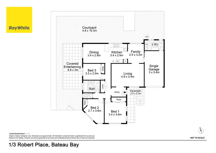 Floorplan of Homely semi-detached listing, 1/3 Robert Place, Bateau Bay NSW 2261