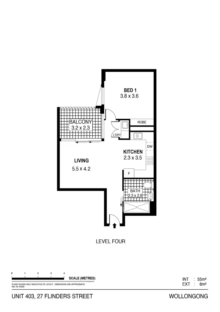 Floorplan of Homely apartment listing, 403/27 Flinders Street, Wollongong NSW 2500