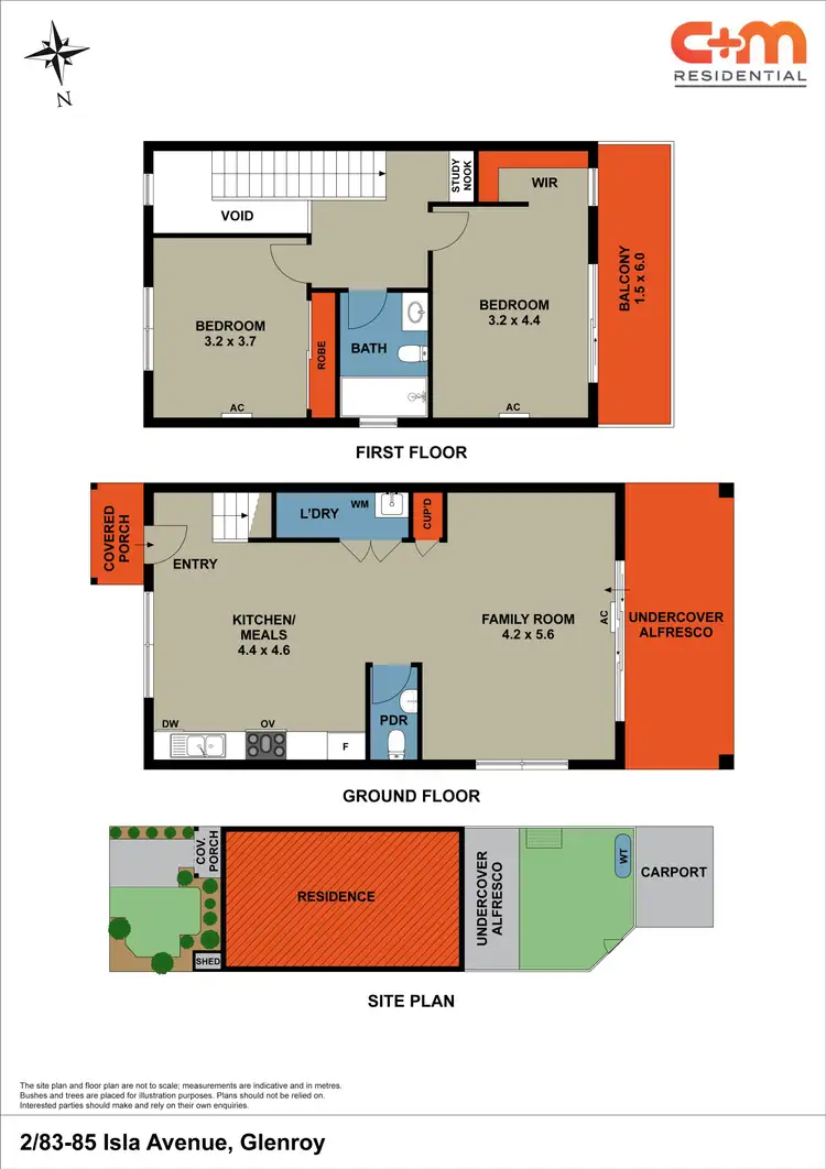 Floorplan of Homely townhouse listing, 2/83-85 Isla Avenue, Glenroy VIC 3046