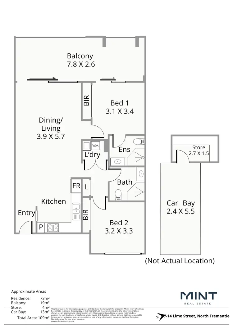 Floorplan of Homely house listing, 7/14 Lime Street, North Fremantle WA 6159