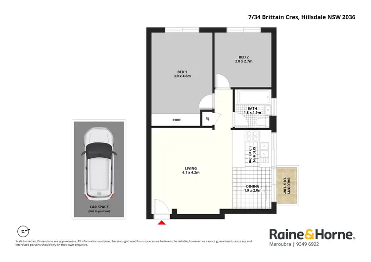 Floorplan of Homely apartment listing, 7/34 Brittain Crescent, Hillsdale NSW 2036