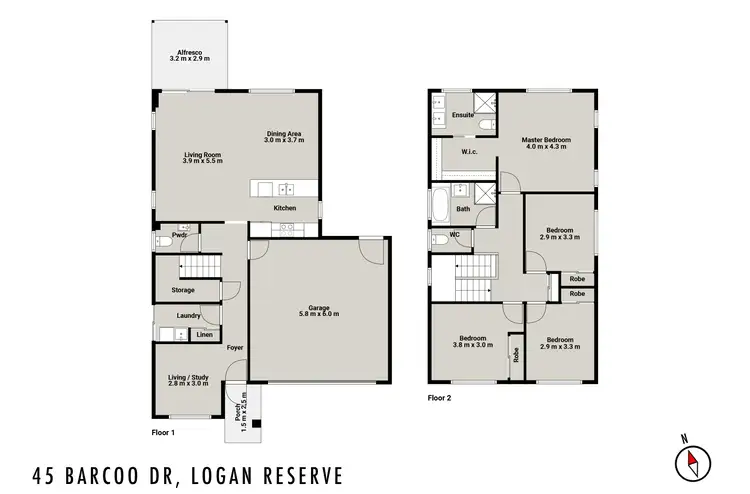 Floorplan of Homely house listing, 45 Barcoo Drive, Logan Reserve QLD 4133