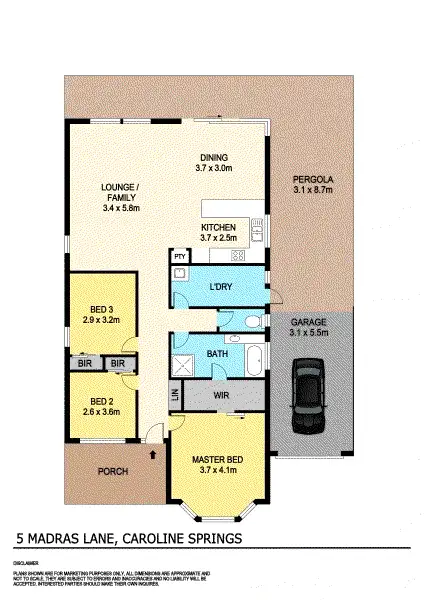Floorplan of Homely house listing, 5 Madras Lane, Caroline Springs VIC 3023