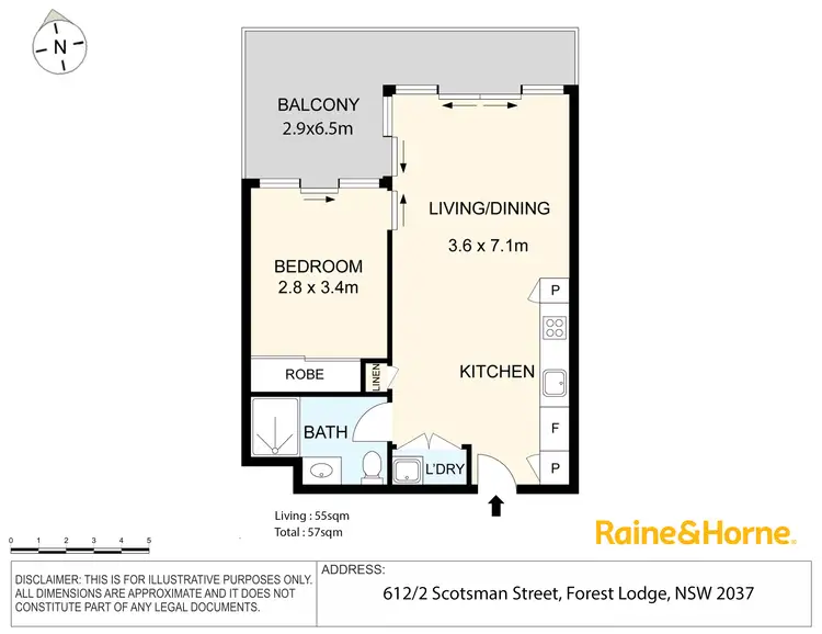 Floorplan of Homely apartment listing, 612/2 Scotsman Street, Glebe NSW 2037