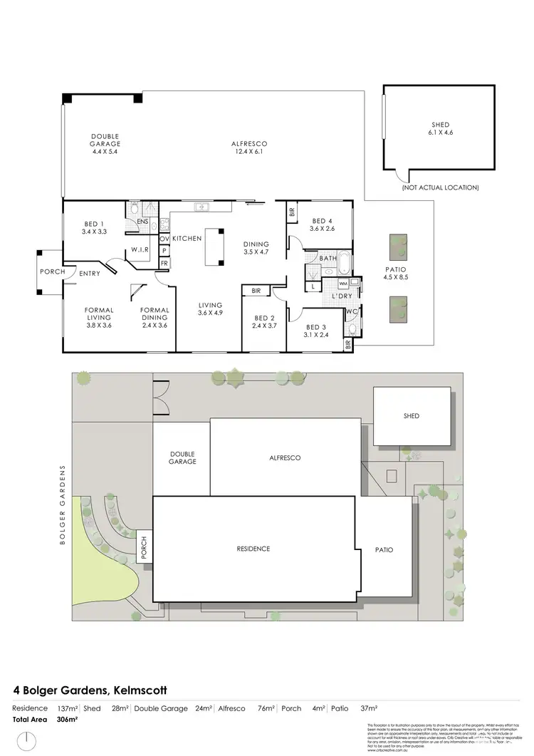 Floorplan of Homely house listing, 4 Bolger Gardens, Kelmscott WA 6111