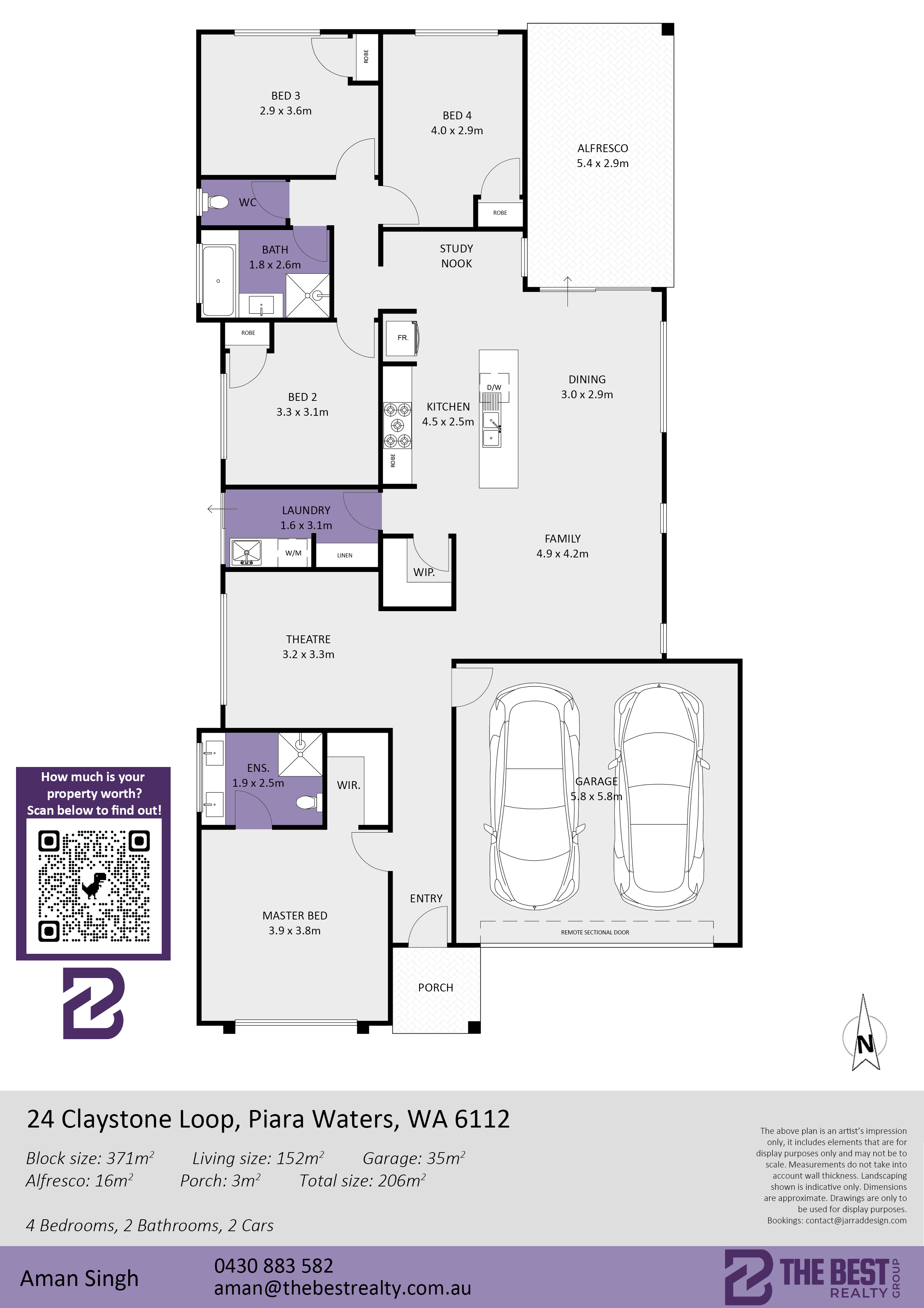 Floorplan of Homely house listing, 24 Claystone Loop, Piara Waters WA 6112