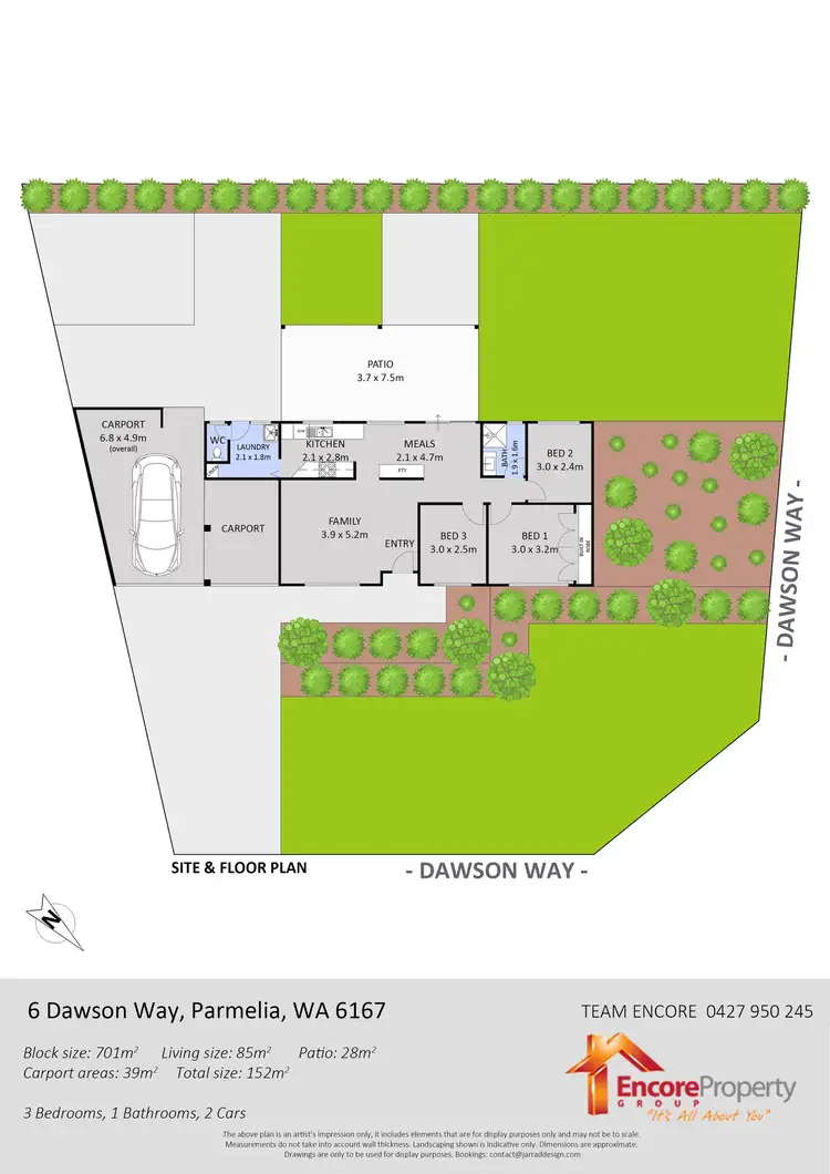 Floorplan of Homely house listing, 6 Dawson Way, Parmelia WA 6167
