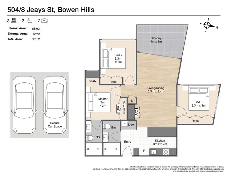 Floorplan of Homely unit listing, 504/8 Jeays Street, Bowen Hills QLD 4006