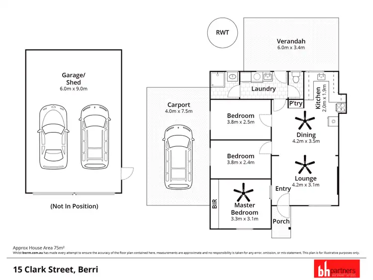 Floorplan of Homely house listing, 15 Clark Street, Berri SA 5343