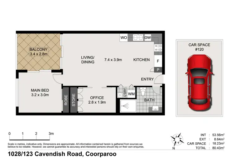 Floorplan of Homely unit listing, 1028/123 Cavendish Road, Coorparoo QLD 4151