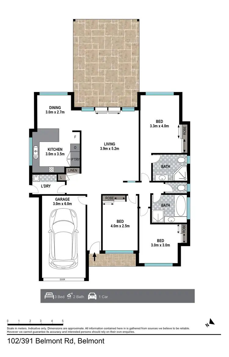 Floorplan of Homely townhouse listing, 102/391 Belmont Road, Belmont QLD 4153