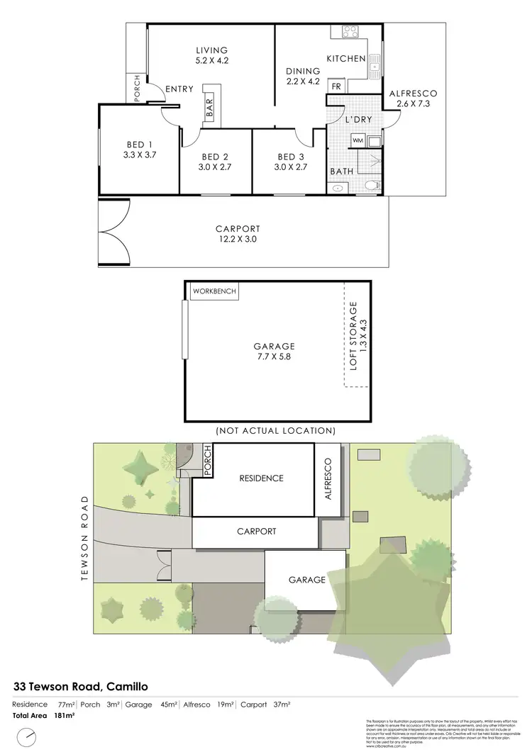 Floorplan of Homely house listing, 33 Tewson Road, Camillo WA 6111