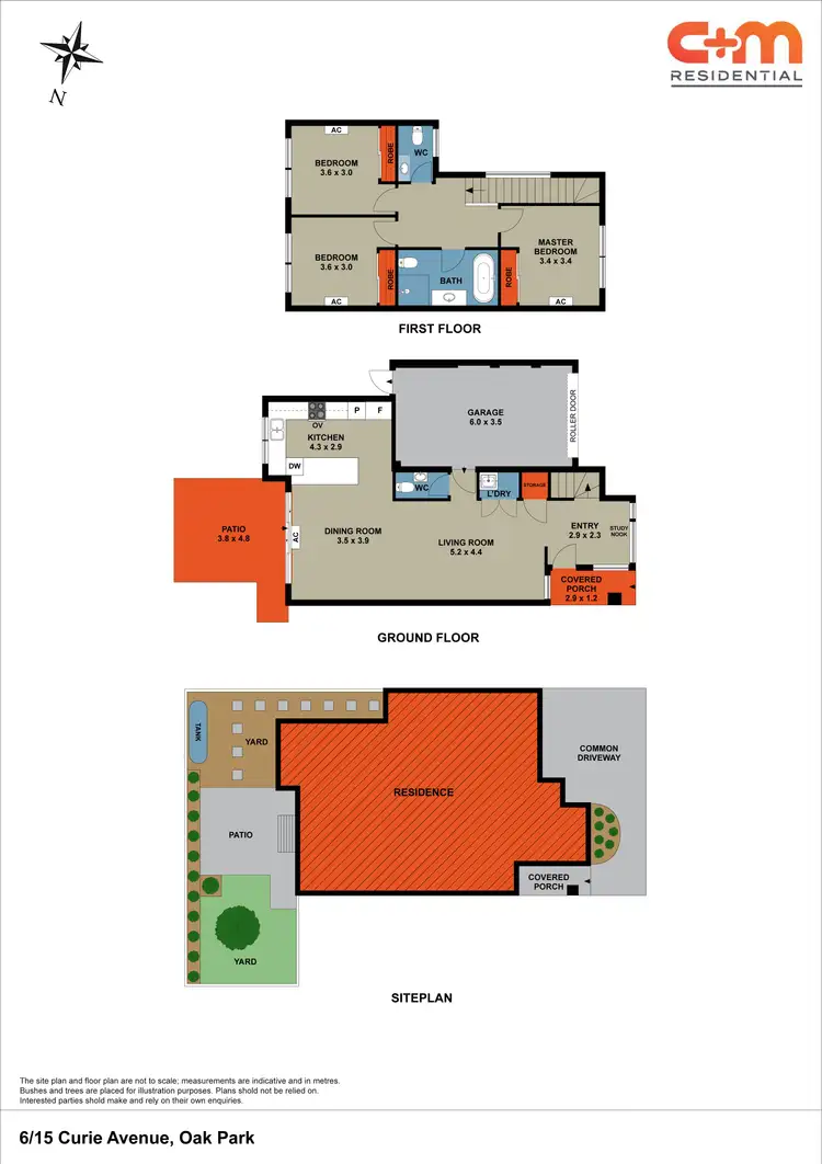 Floorplan of Homely townhouse listing, 6/15 Curie Avenue, Oak Park VIC 3046
