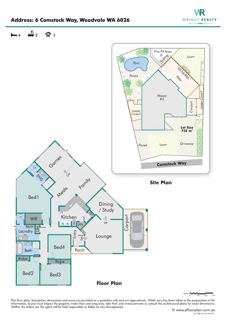 Floorplan of Homely house listing, 6 Comstock Way, Woodvale WA 6026