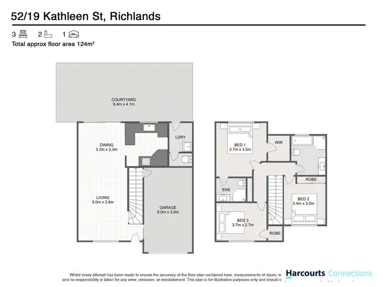 Floorplan of Homely townhouse listing, 52/19 Kathleen Street, Richlands QLD 4077