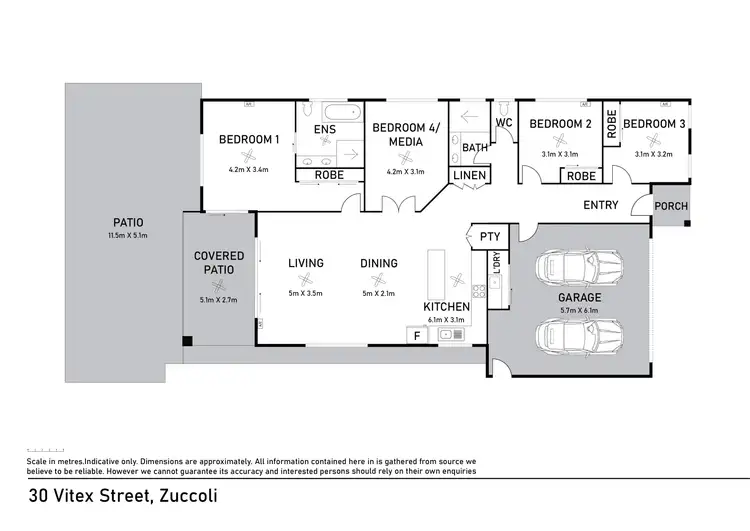 Floorplan of Homely house listing, 30 Vitex Street, Zuccoli NT 832