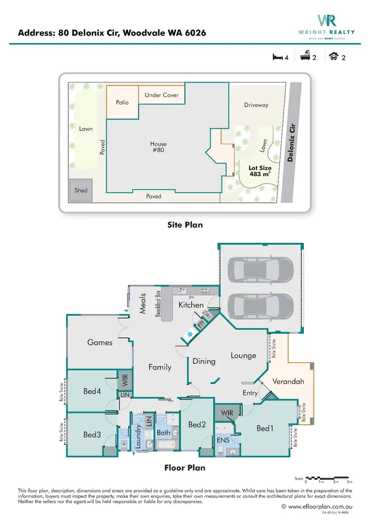 Floorplan of Homely house listing, 80 Delonix Circle, Woodvale WA 6026