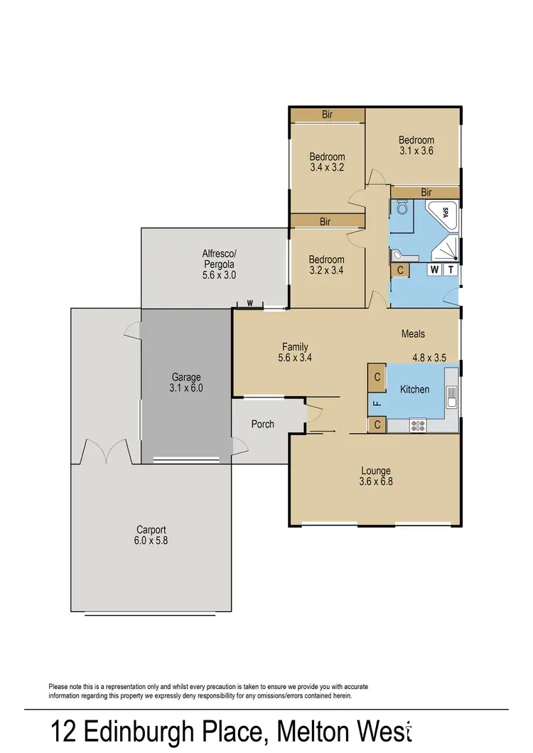 Floorplan of Homely house listing, 12 Edinburgh Place, Melton West VIC 3337