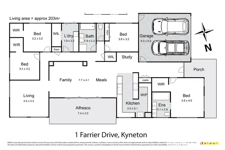 Floorplan of Homely house listing, 1 Farrier Drive, Kyneton VIC 3444