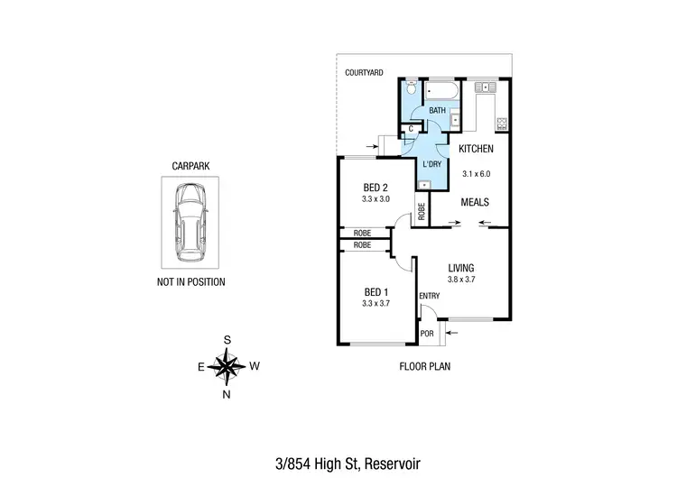 Floorplan of Homely unit listing, 1-4/854 High Street, Reservoir VIC 3073