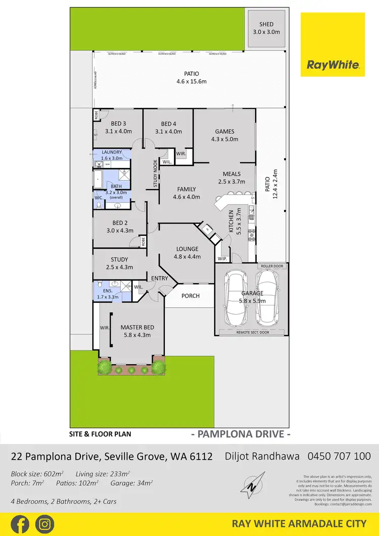 Floorplan of Homely house listing, 22 Pamplona Drive, Seville Grove WA 6112