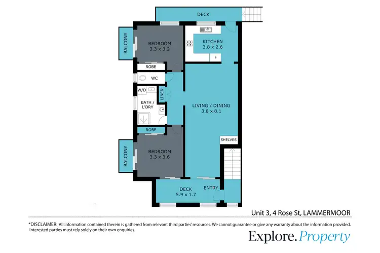 Floorplan of Homely unit listing, 3/4 Rose Street, Lammermoor QLD 4703
