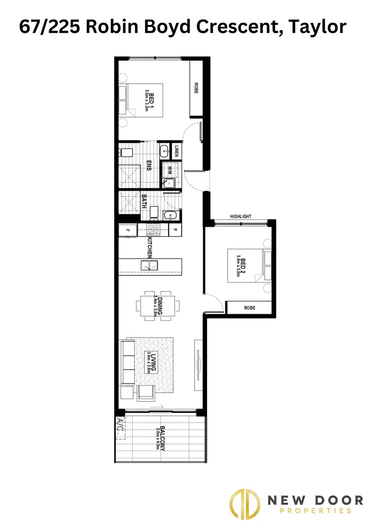 Floorplan of Homely apartment listing, 67/225 Robin Boyd Crescent, Taylor ACT 2913