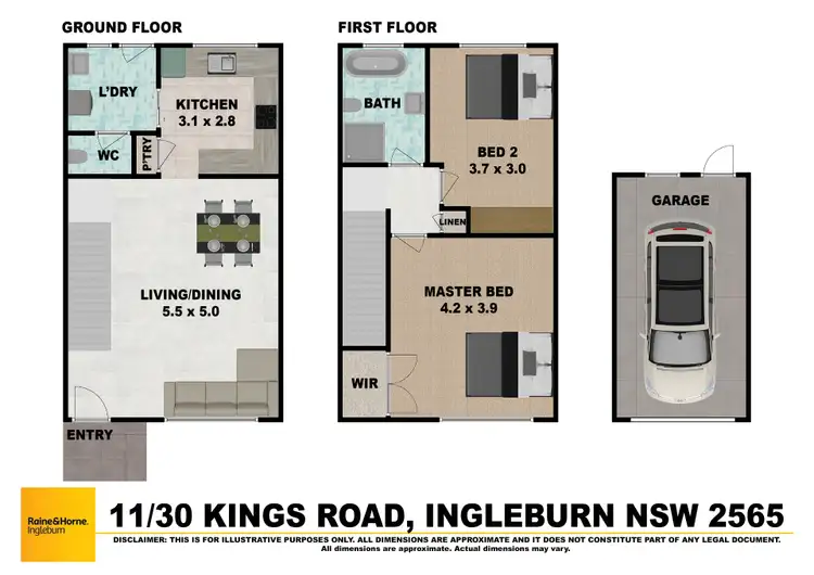 Floorplan of Homely townhouse listing, 11/30 Kings Road, Ingleburn NSW 2565