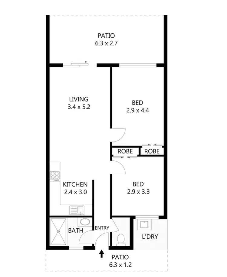 Floorplan of Homely unit listing, 5/7 Seventh Street, Railway Estate QLD 4810