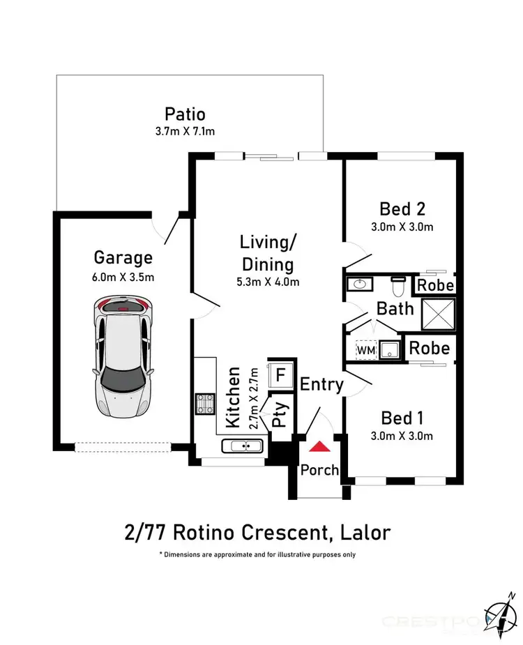 Floorplan of Homely unit listing, 2/77 Rotino Crescent, Lalor VIC 3075
