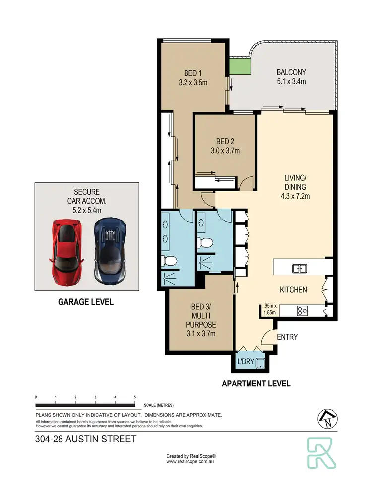 Floorplan of Homely apartment listing, 304/28 Austin Street, Newstead QLD 4006