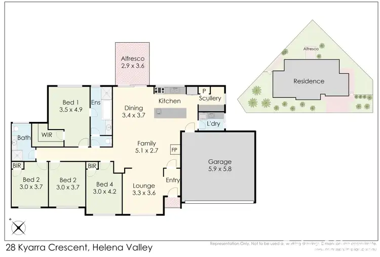 Floorplan of Homely house listing, 28 Kyarra Crescent, Helena Valley WA 6056