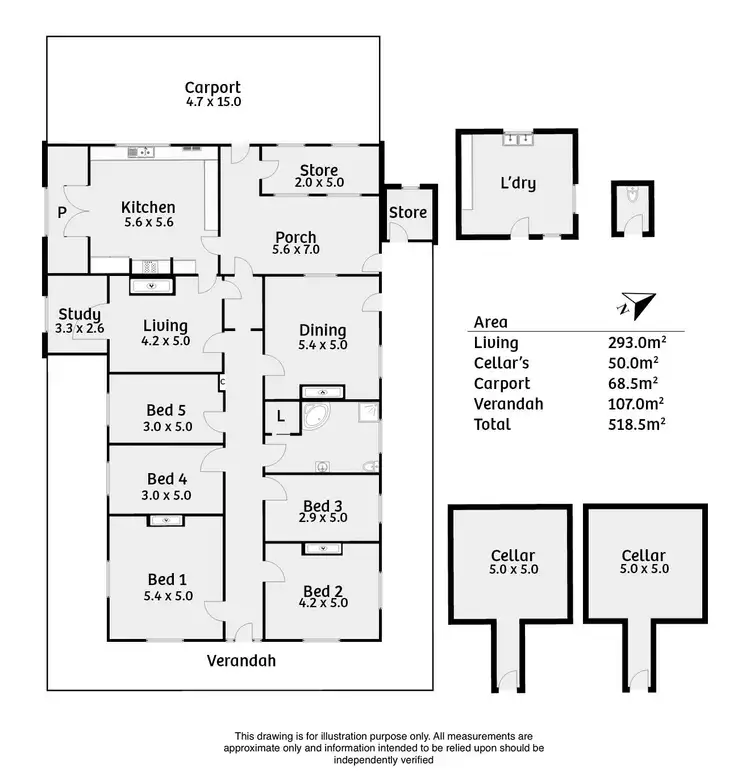Floorplan of Homely rural property listing, 173 Dalveen Road, Woodchester SA 5255