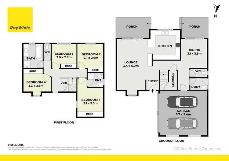 Floorplan of Homely semi-detached listing, 1/61 Rea Street, Greenacre NSW 2190