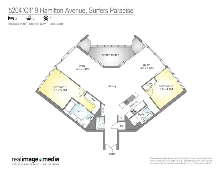 Floorplan of Homely apartment listing, 5204/9 Hamilton Avenue, Surfers Paradise QLD 4217
