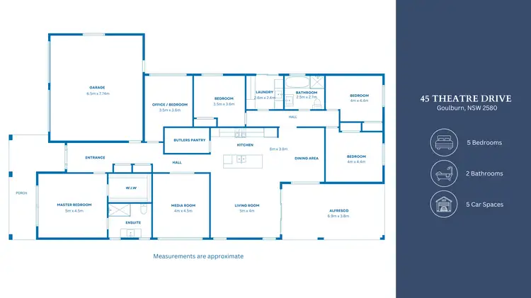Floorplan of Homely house listing, 45 Theatre Drive, Goulburn NSW 2580