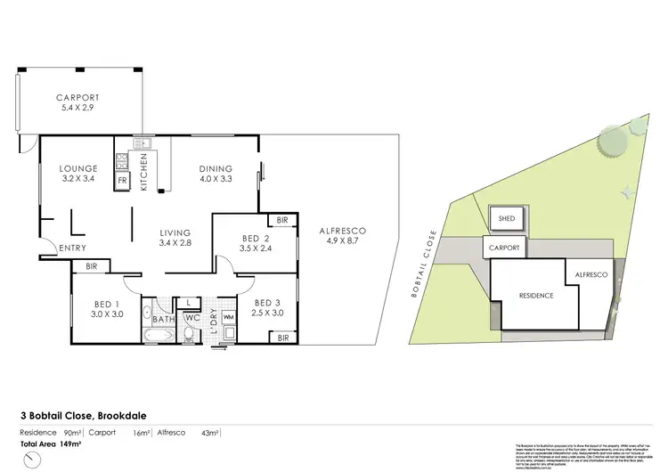 Floorplan of Homely house listing, 3 Bobtail Close, Brookdale WA 6112