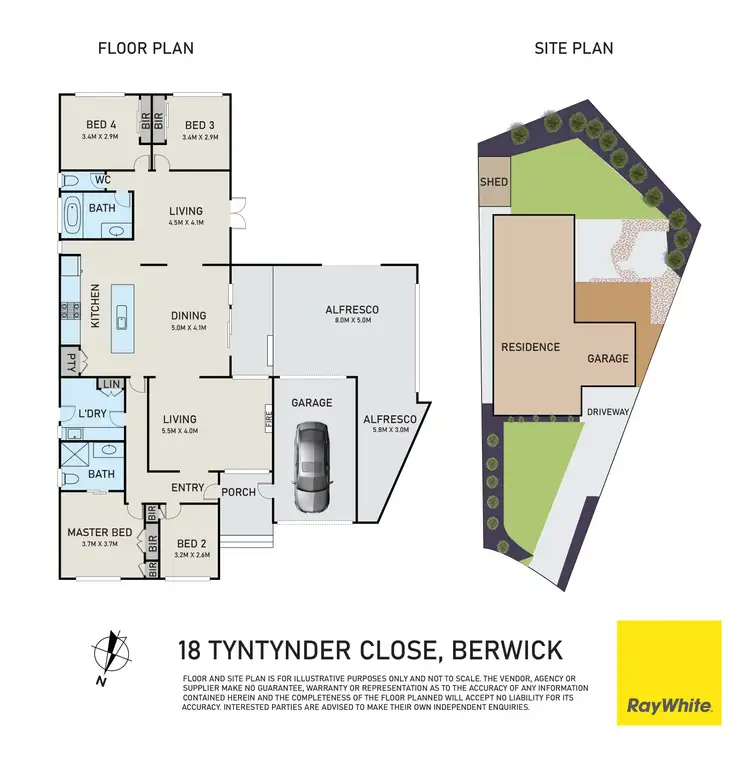 Floorplan of Homely house listing, 18 Tyntynder Close, Berwick VIC 3806