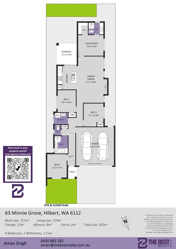 Floorplan of Homely house listing, 63 Minnie Grove, Hilbert WA 6112
