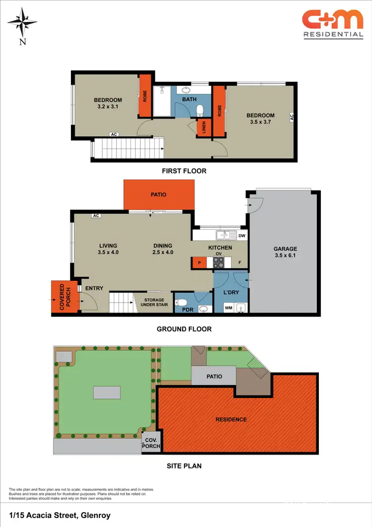 Floorplan of Homely townhouse listing, 1/15 Acacia Street, Glenroy VIC 3046