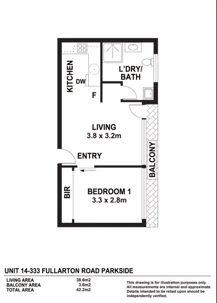 Floorplan of Homely unit listing, 14/333 Fullarton Road, Parkside SA 5063
