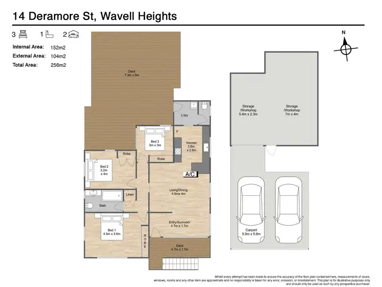 Floorplan of Homely house listing, 14 Deramore Street, Wavell Heights QLD 4012