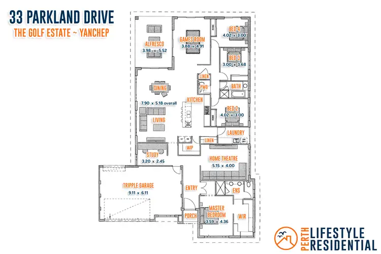 Floorplan of Homely house listing, 33 Parkland Drive, Yanchep WA 6035
