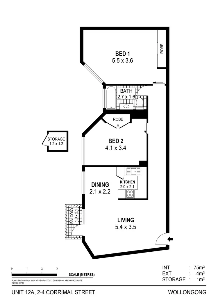 Floorplan of Homely unit listing, 12A/2-4 Corrimal Street, Wollongong NSW 2500