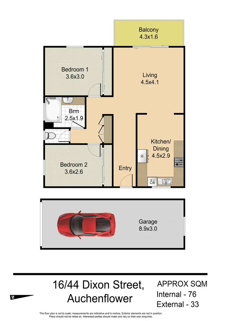 Floorplan of Homely unit listing, 16/44 Dixon Street, Auchenflower QLD 4066
